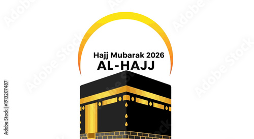 Pilgrims gathering at the Kaaba during Hajj ceremony in Mecca, a sacred Islamic ritual and spiritual journey, viewed from the front.