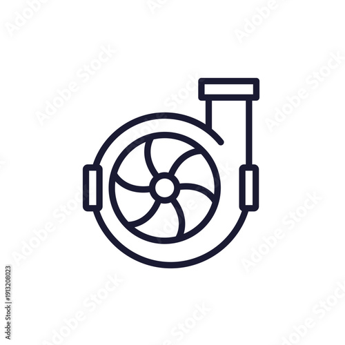 centrifugal pump line icon on white
