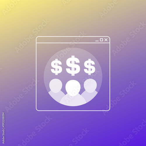 crowdfunding platform vector icon for web