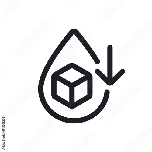 hypoglycemia icon, low blood sugar line pictogram
