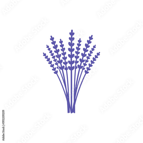 Tall Lavender Stems with Even Buds Flat Icon