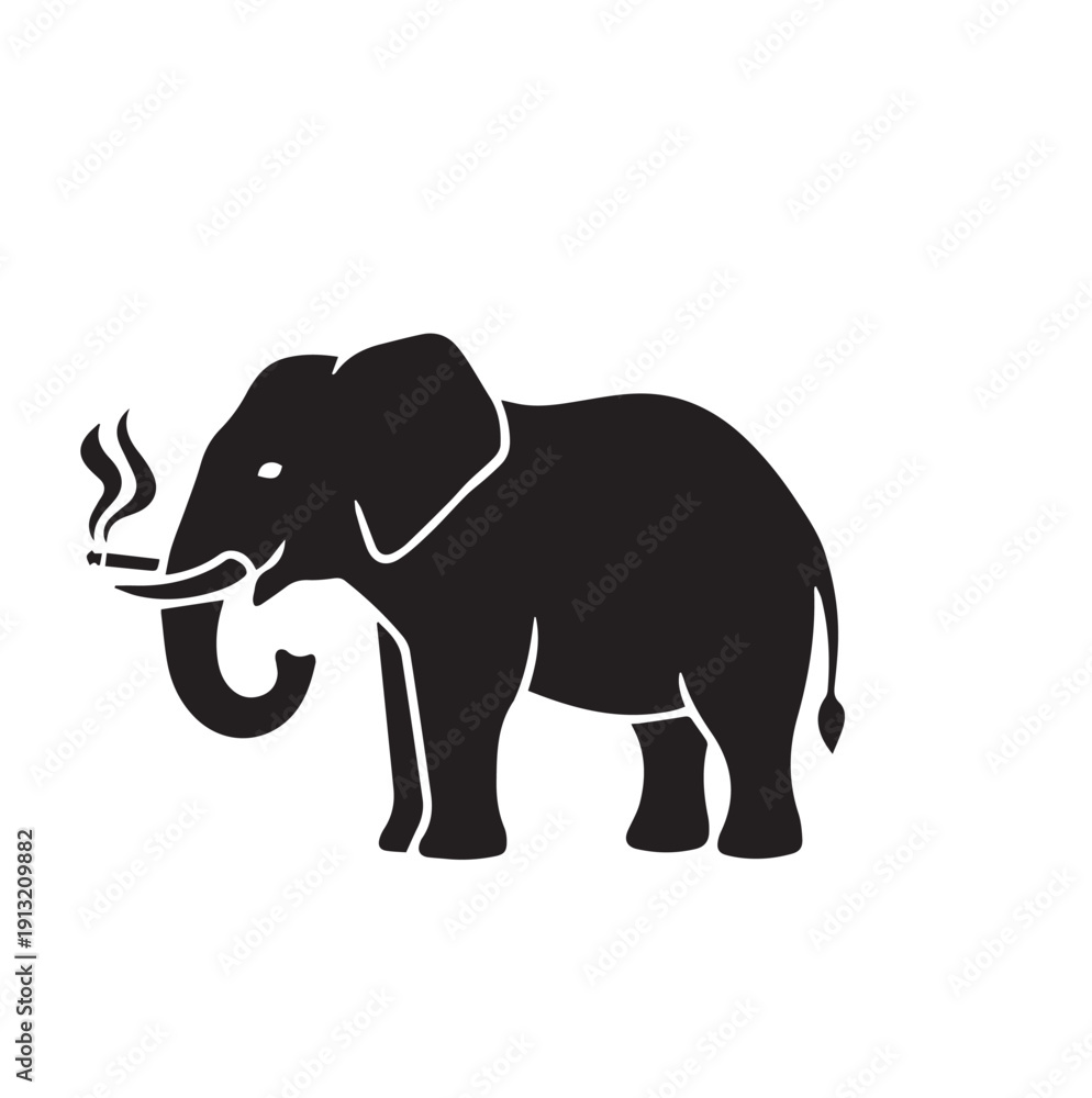 Obraz premium elephant silhouette vector