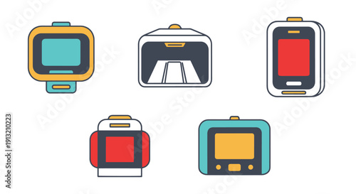 Boarding Scanner soft tone color illustration