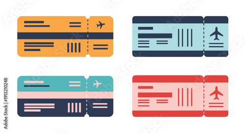 Boarding Pass Line modern abstract color vector