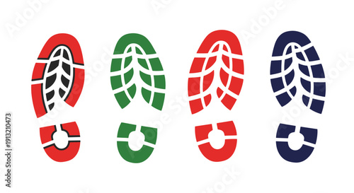 Boot Print Line art modern abstract tone vector