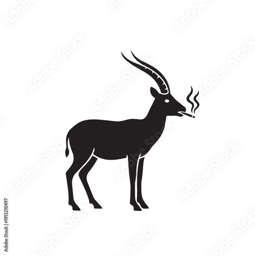 vector silhouette of a deer