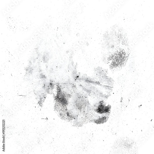 Fingerprint smudges on white surface, abstract texture, fingerprint pattern, forensic evidence