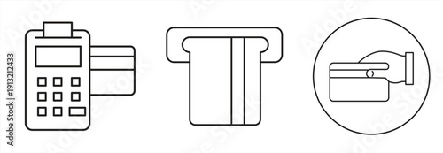 ATM card icon. Represents bank payments, cashless purchases, secure transactions, card details, and financial app interfaces. A banking symbol, Pixel Perfect. Vector illustration.