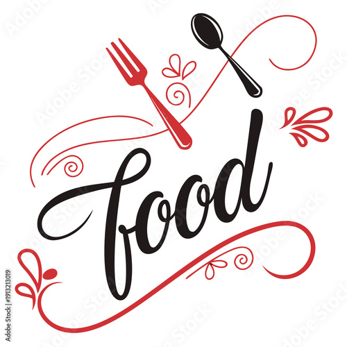 A sleek and modern logo design featuring a stylized fork and knife perfect for restaurants and culinary businesses