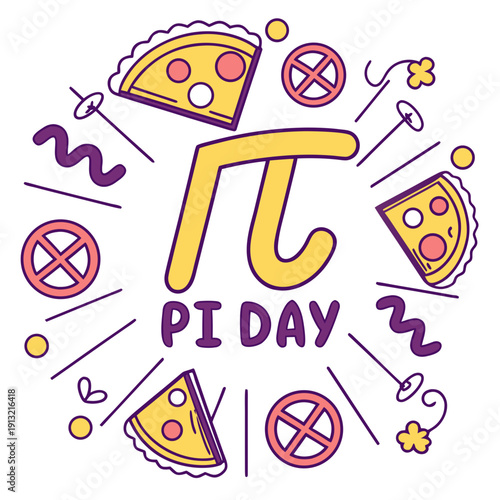 Happy pi day logo style