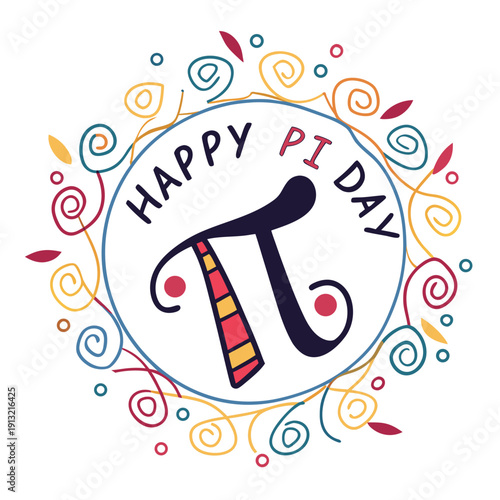 Happy pi day logo style