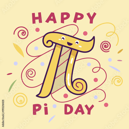 Happy pi day logo style
