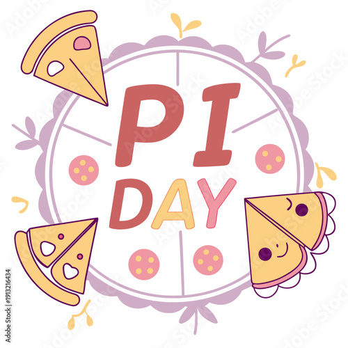 Happy pi day logo style