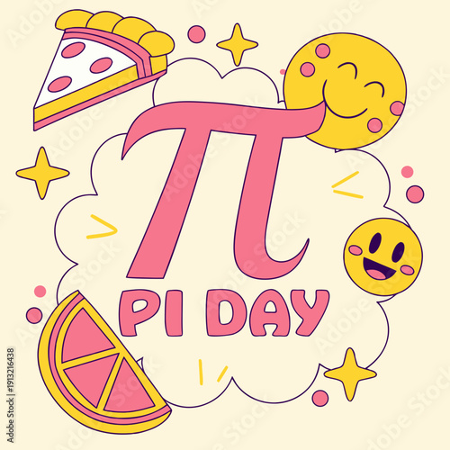 Happy pi day logo style