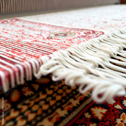 Carpet loom closeup