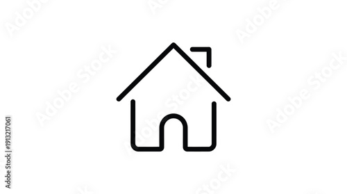 Simple black house icon with minimalist design.