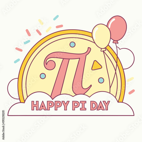 Happy pi day logo style