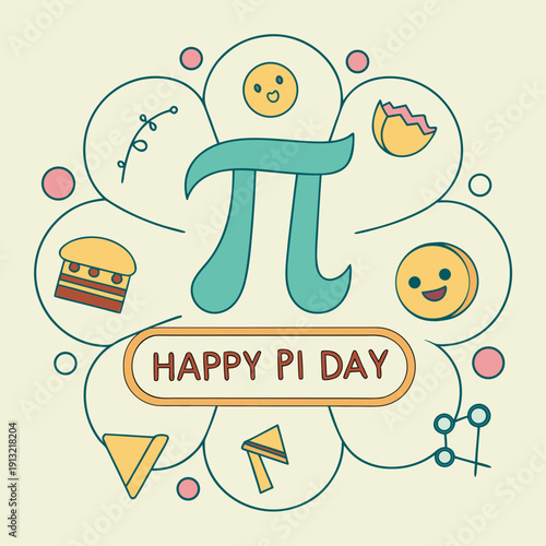 Happy pi day logo style
