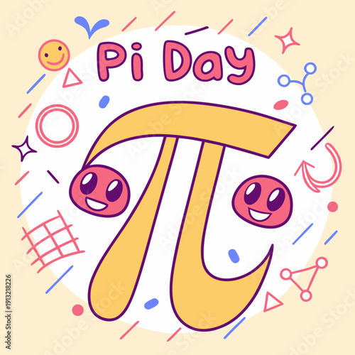 Happy pi day logo style