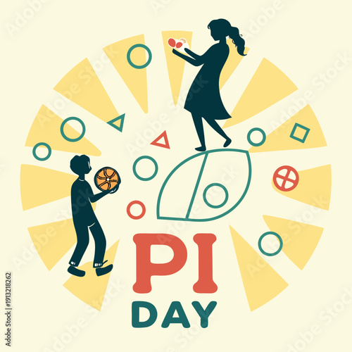 Happy pi day logo style