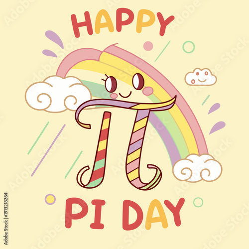 Happy pi day logo style