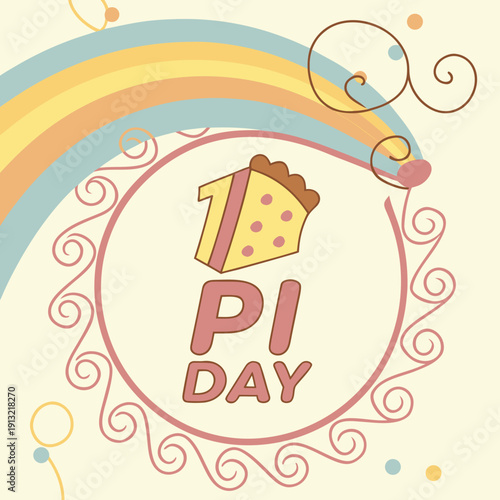 Happy pi day logo style