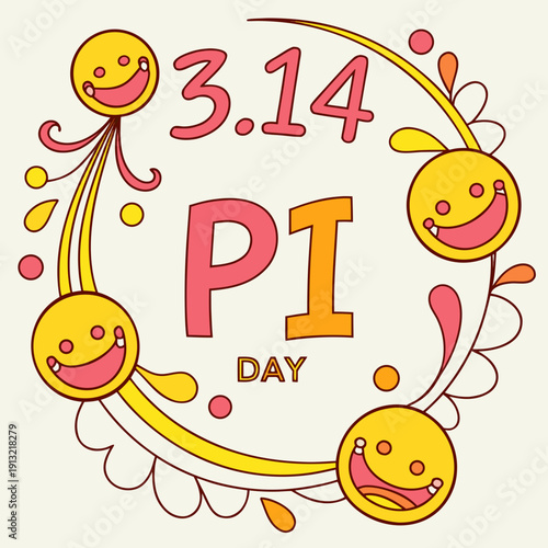 Happy pi day logo style