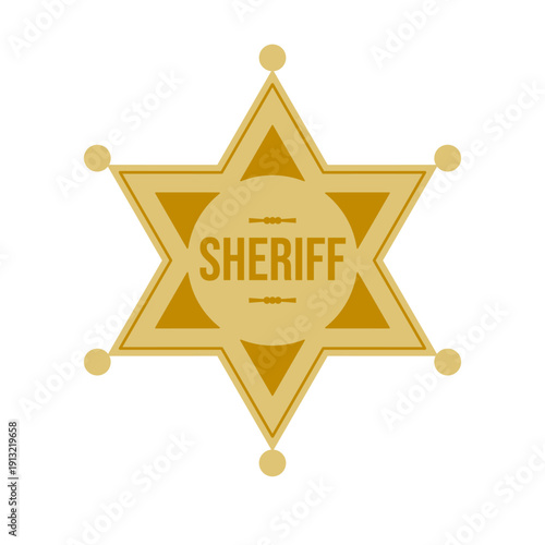 Happy Carnival banner. Sheriff's star. Holiday celebration. Vector illustration, flat design