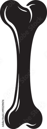 Black stylized bone with white highlights silhouette desig
