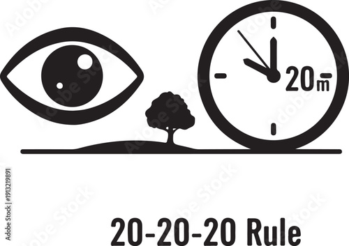 Eye clock and tree representing the 20 rule vision care de