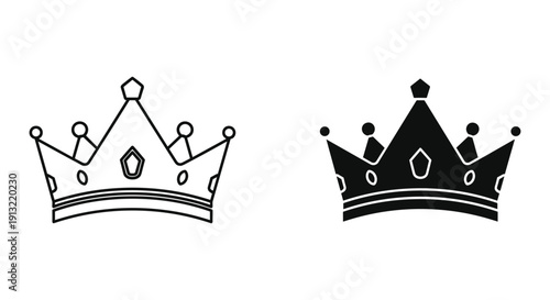 Royal crown vector illustration, monarchy symbol flat design, elegant regal headwear scalable graphic