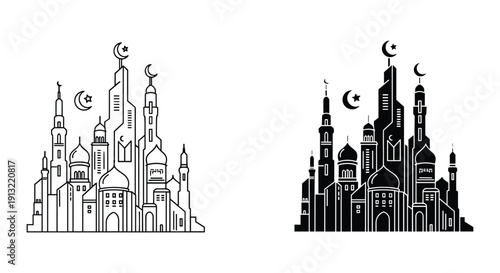 Moscow Kremlin and Saint Basil's Cathedral vector illustration flat design