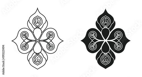 Islamic star and floral mandala seamless pattern vector illustration