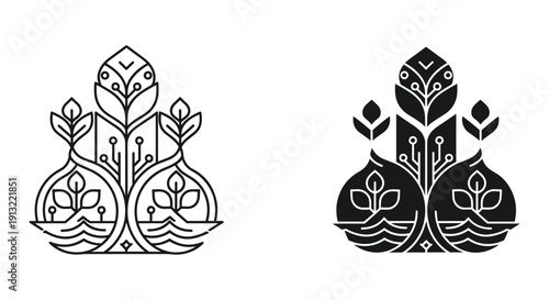 Stylized tree of life mandala sacred geometry vector illustration flat design