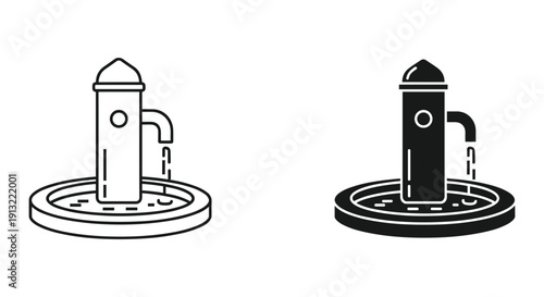 Espresso coffee machine and moka pot brewing vector illustration flat design