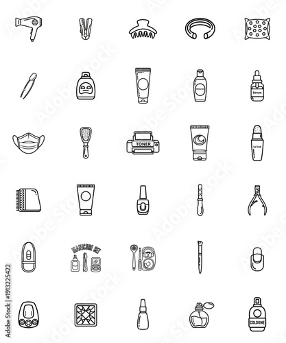 Minimalist toiletry icons set