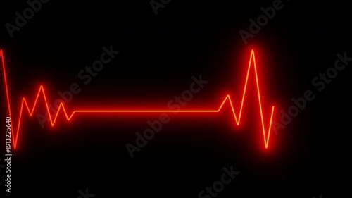 Green, Red, Blue Heartbeat Loop Visualization Medical Illustration Digital Graphic Dark Background Abstract View Health Concept