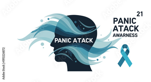 A person's silhouette with a swirling panic attack concept art