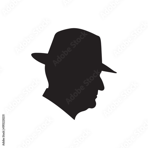 Old man hat silhouette vector illustration design.