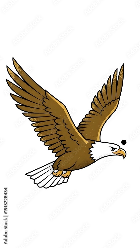 Fototapeta premium Majestic eagle in flight soaring through the sky with wings outstretched freely