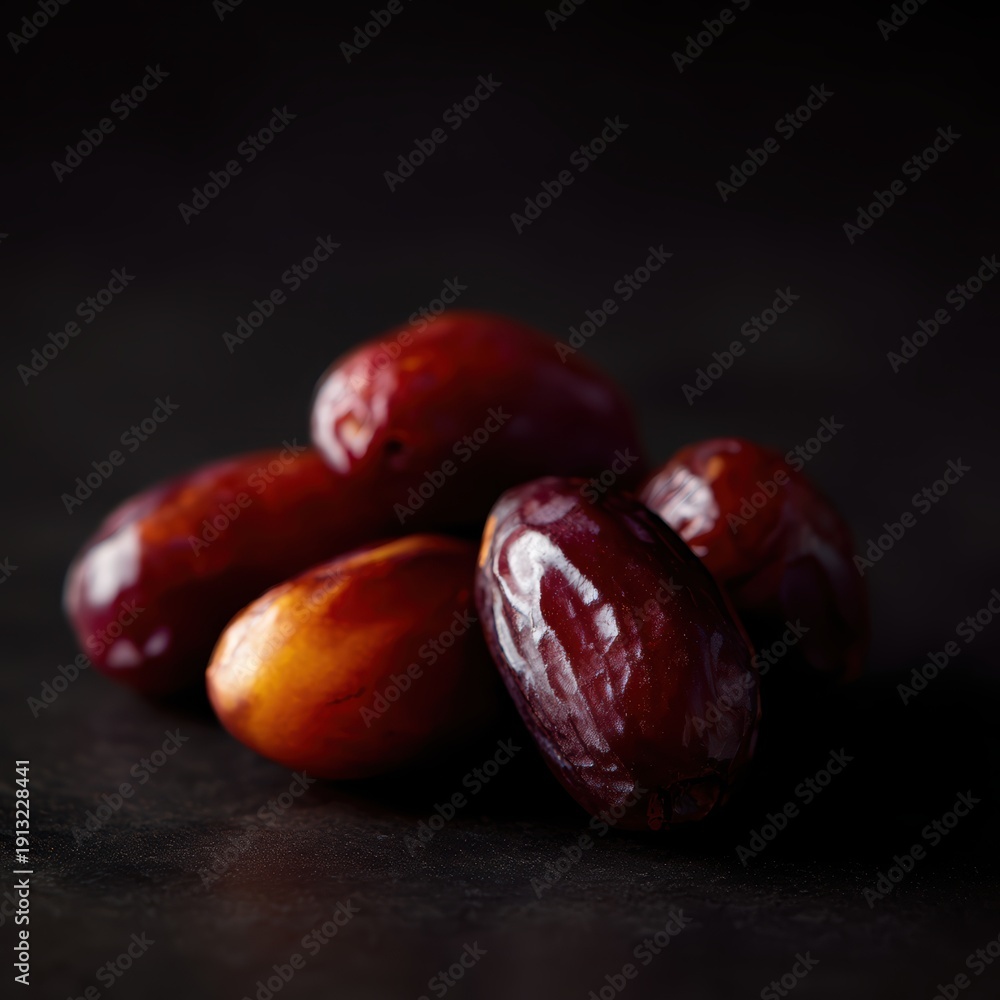 Fototapeta premium Dates fruit close up on dark background