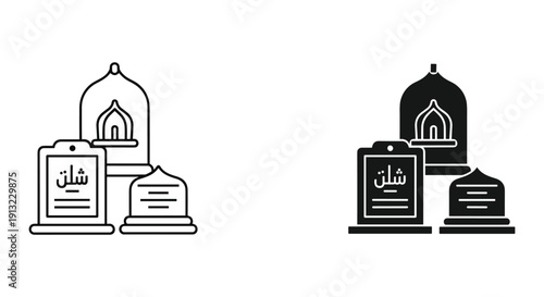 Scientist with Microscope and Idea Thought Bubble vector illustration