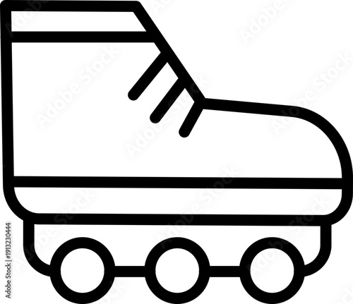 Roller Skating line Icon , Roller Skate Silhouette Icon, Inline Skating Flat Sport Icon