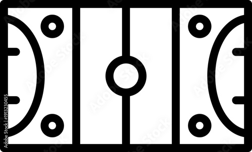 Field Hockey Stadium Icon, Hockey Field Outline Vector, Field Hockey Pitch Flat Icon