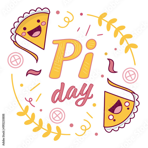 Happy pi day logo style