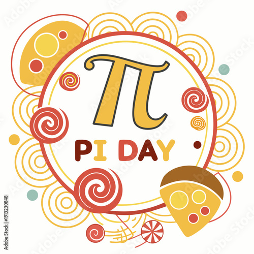 Happy pi day logo style