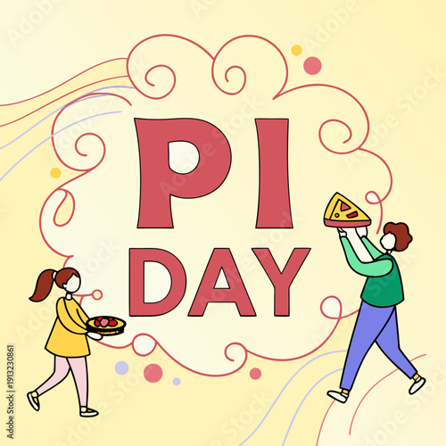 Happy pi day logo style
