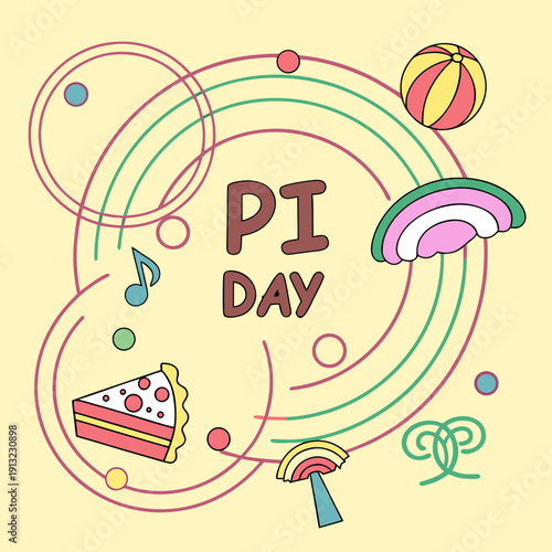 Happy pi day logo style