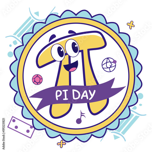 Happy pi day logo style