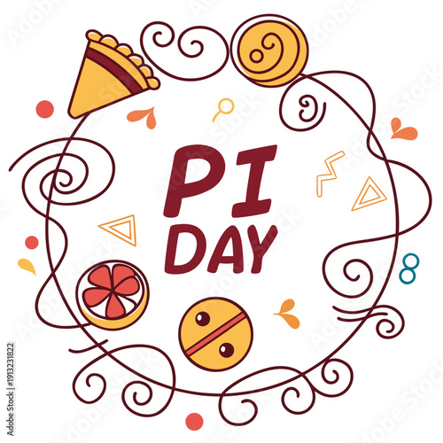 Happy pi day logo style